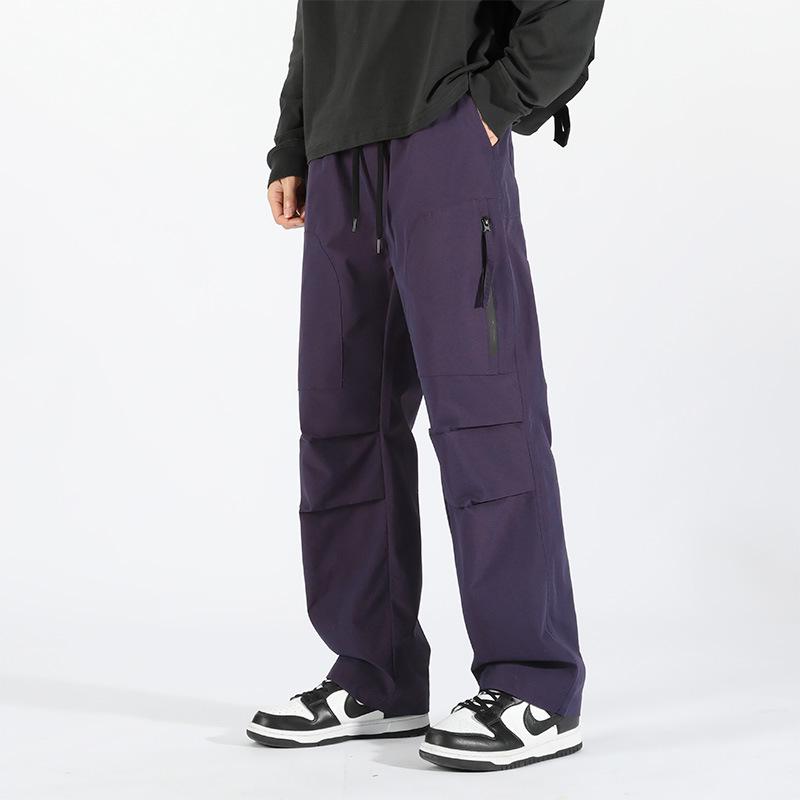 2024 Men's Trendy High Street Cargo Pants: Spring/Autumn, Handsome Loose Fit, Waterproof for Outdoor and Mountaineering
