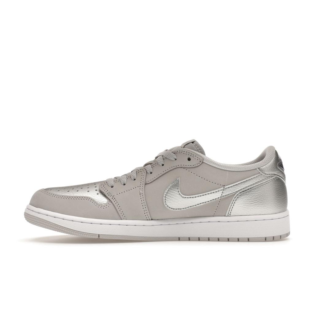 Air Jordan 1 Retro Low OG Metallic Silver Men Sneakers Grey Neutral-Grey White CZ0790-002
