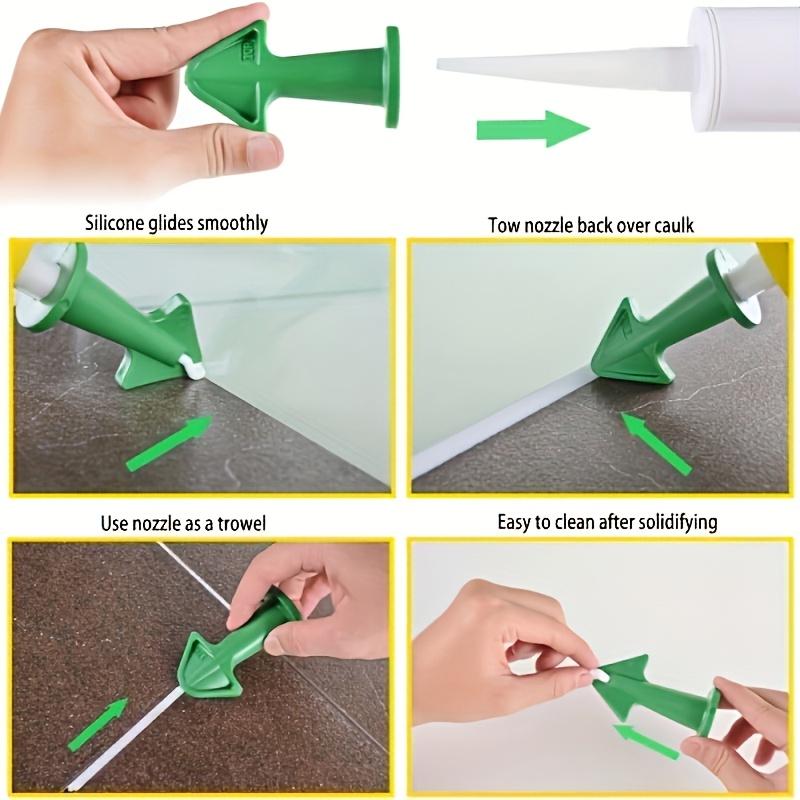 3Pcs Caulk Nozzle Applicator Silicone Caulking Tools Sealant Finishing Grout Kit Scraper Floor Cleaning Tile Dirt Spatula