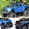 1/24 Scale Toy Pickup Trucks, Truck Toy, Ford F150 Diecast Metal Pickup with Sound and Light, 6x6 Off-Road Pull Back Trucks with Motorcycle for Kids