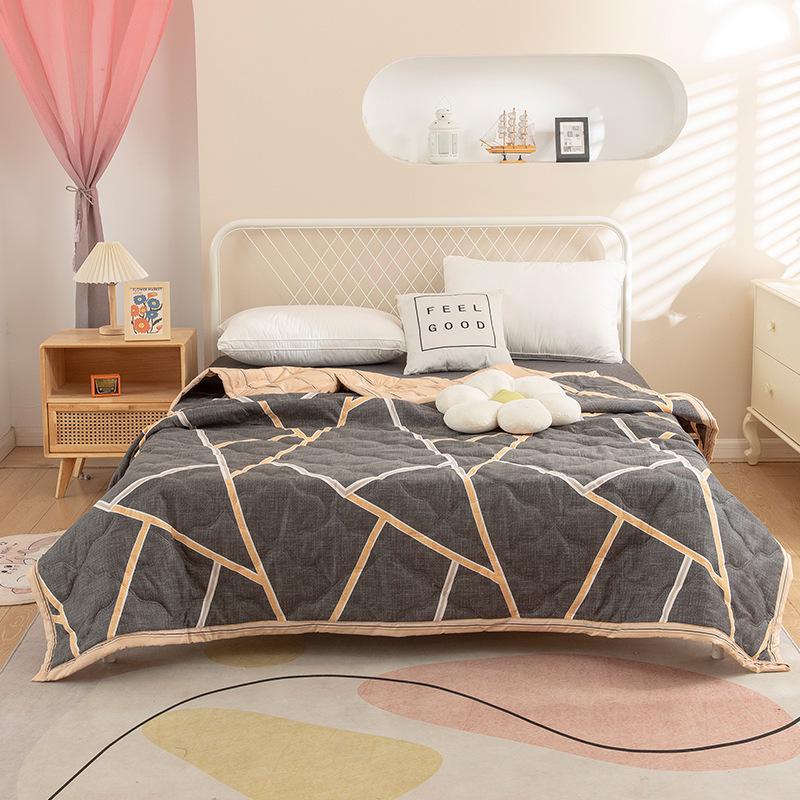Summer Thin Ultrasonic Aloe Cotton Quilt for Dormitory Students