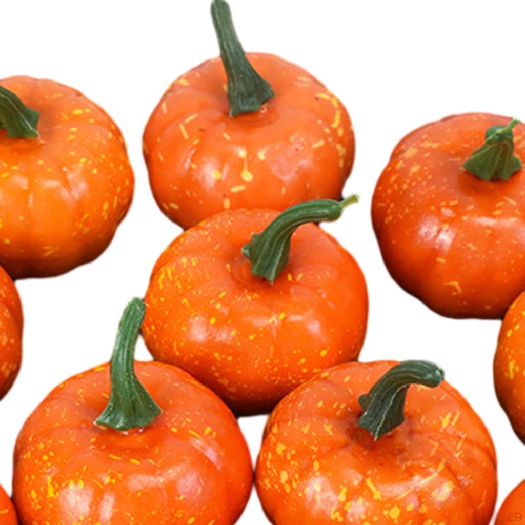 12 Assorted Foam Pumpkins for Halloween and Fall Decor