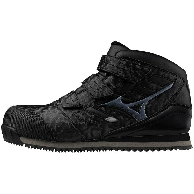 Mizuno MIZUNO Almighty WT Shoes 09 Black x Silver Size (Belt/Waterproof/Mid-Cut/Work/Men's) (F1GA1804) 25.0