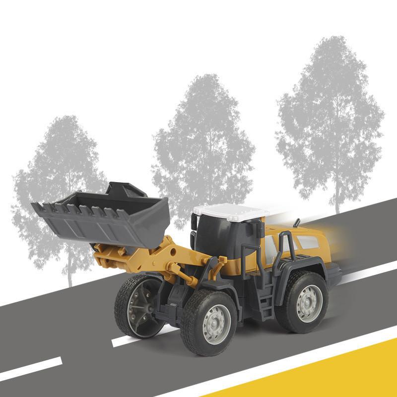 Alloy Engineering Excavator Toy Set With Crane Transport Truck Inertial Children's Play Vehicles