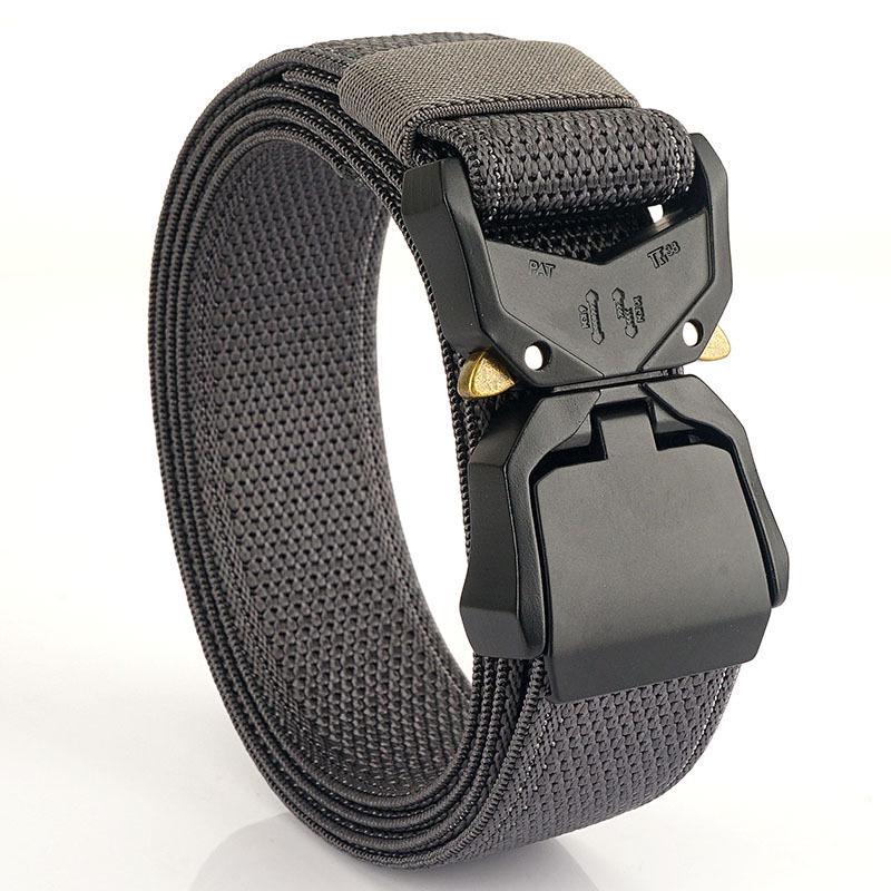 Męski pas taktyczny z aluminiową klamrą szybkozapinającą i elastycznym nylonowym płótnem