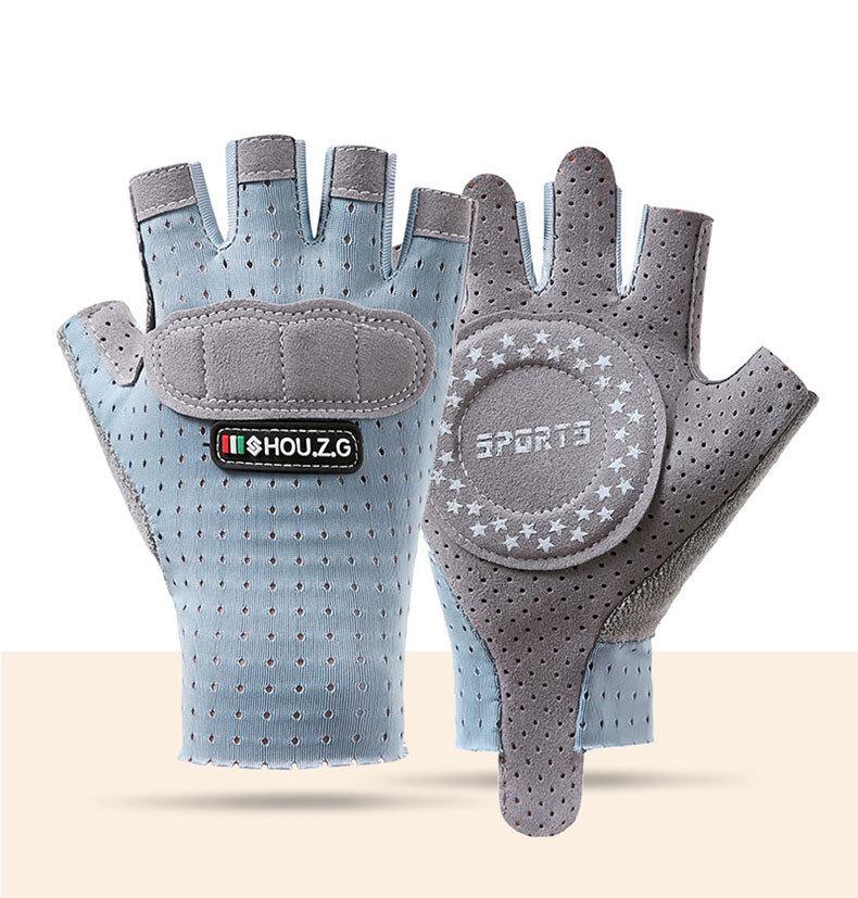 Children's Half finger Gloves Thin Sunscreen Ice Silk Breathable Wear Resistant Non Slip Elastic Outdoor Sports Riding Mesh Gloves
