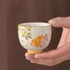 Wood Ash Glaze Ceramic Tea Cup Large Goldfish Design Creative Cute Personal Master Cup High Aesthetic for Home Tea Ceremony Gift