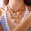 Ocean Wind Resort Beach DIY Pendant Starfish Necklace Stainless Steel Gold Plated Necklace Jewelry Women