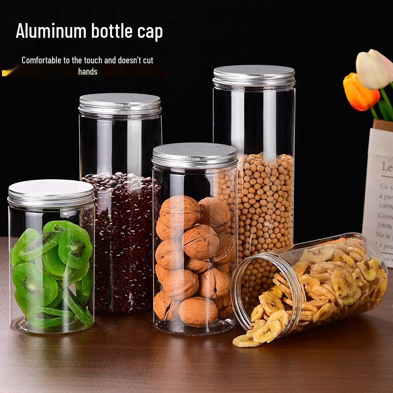 Transparent PET Airtight Plastic Snack Jar