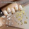 100 st guld/silver vinter snöflinga nitar nagelkonst berlock glitter smycken jul nageldekoration gör-det-själv nageltillbehör