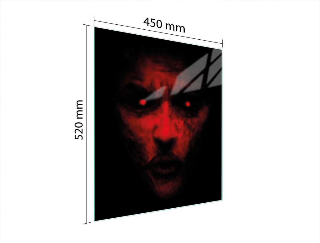 GLAS-SCHNEIDEBRETT 45x52 GESICHT