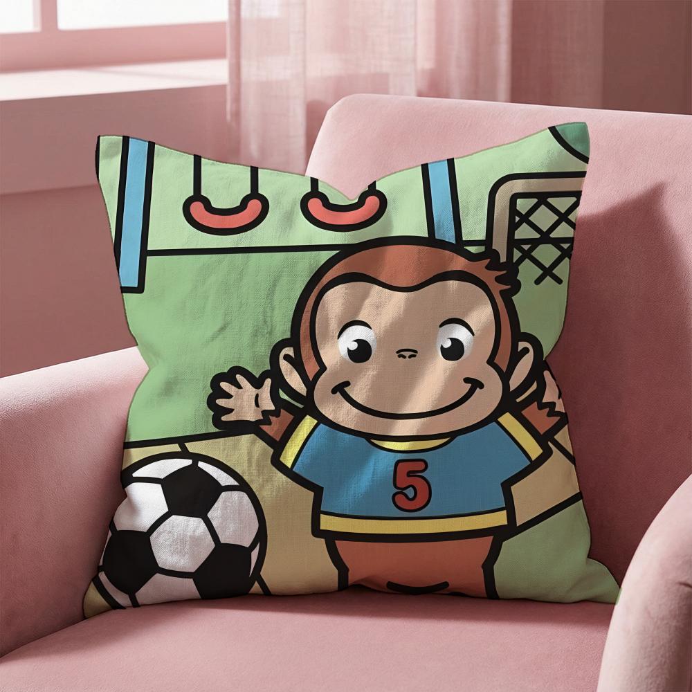 C-Curious George ZEICHENTRICK Kissenbezug Mehrzweck-Kissenbezug für Zuhause & Auto - Wendbar, Weich & Langlebig für den täglichen Gebrauch