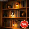 Mini Library Lantern Decorative Bookshelf Lamp Decoration,Halloween Witch Hanging Vintage Metal Divid Lamp with Bulb