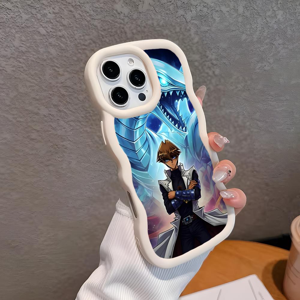 

Yugioh Seto Kaiba Phone Case for iPhone 17 16 15 14 13 12 11 Air Pro Max Plus White Soft TPU Wavy Edge Cover iPhone 11 Pro