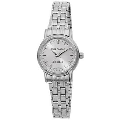 J-AXIS Γυναικείο MJL-X02-S (Γυναικείο ρολόι Sun Flame Quartz SUNFLAME) Στρογγυλό ρολόι αναλογικό κράμα ασημί