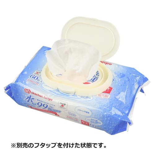 Akachan Honpo 99% Water Super Baby Wipes, Thick Type, 60 sheets x 10 packs