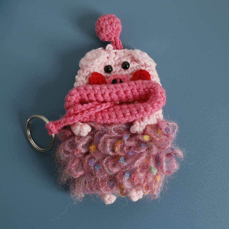 Lustige Häkel-Schlüsselanhänger Stricken Niedliche Wurstmund-Puppe Schlüsselhalter Nützliche Gestrickte Aufbewahrungstasche Schlüsselanhänger Für Autoschlüssel Großhandel