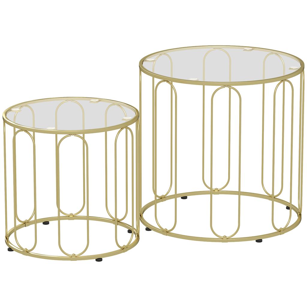 Elliptische Aussparungs-Nesting-Tische - Goldfarben