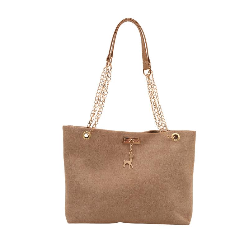 Winter Sophisticated Floral Charm Tote Bag - Modest Underarm Handbag with Subtle Chain Accents for Office Formal Events