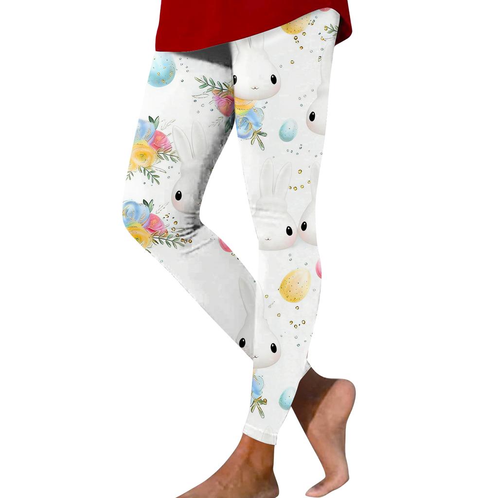 Damen Casual Mode Outdoor Weihnachten Bedruckt Slim Elastische Yogahose Cropped Hose