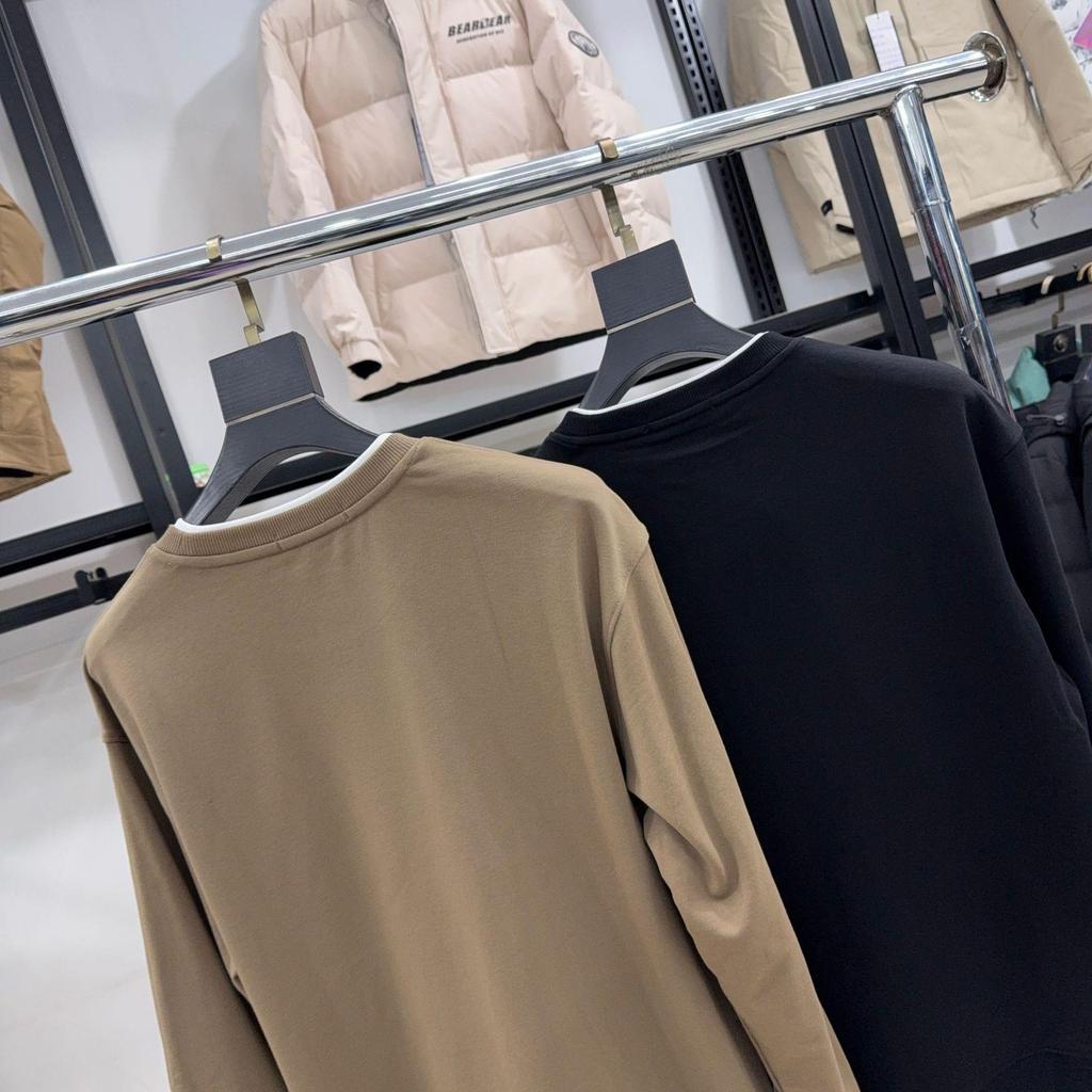 H Family 84% Cotton Autumn Round Neck Long Sleeve Hoodie for Mid-Age and Youth - Solid Color, Casual Warm Base Layer (3Y073A)