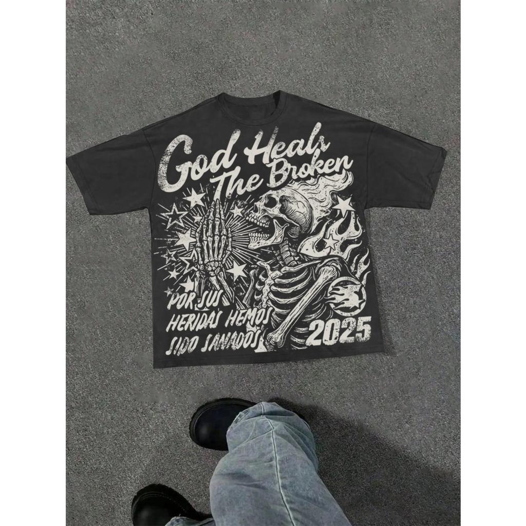 T-shirt Grafiche con Lettere Harajuku Top Y2k Uomo Donna High Street T-shirt Oversize Pro Choice Streetwear Maglietta Vintage Abbigliamento