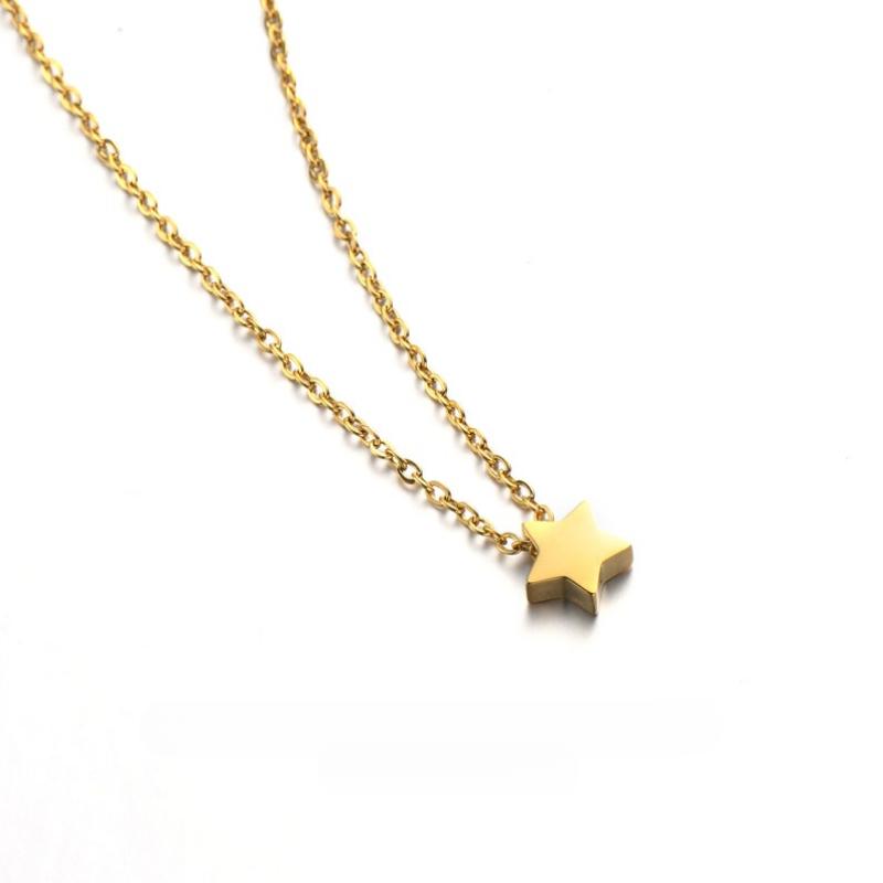 Goldene Kleine Stern Halskette Für Frauen Zierlich Einzelner Stern Anhänger Edelstahl Halskette Minimalistisch Himmlischer Schmuck Geschenk