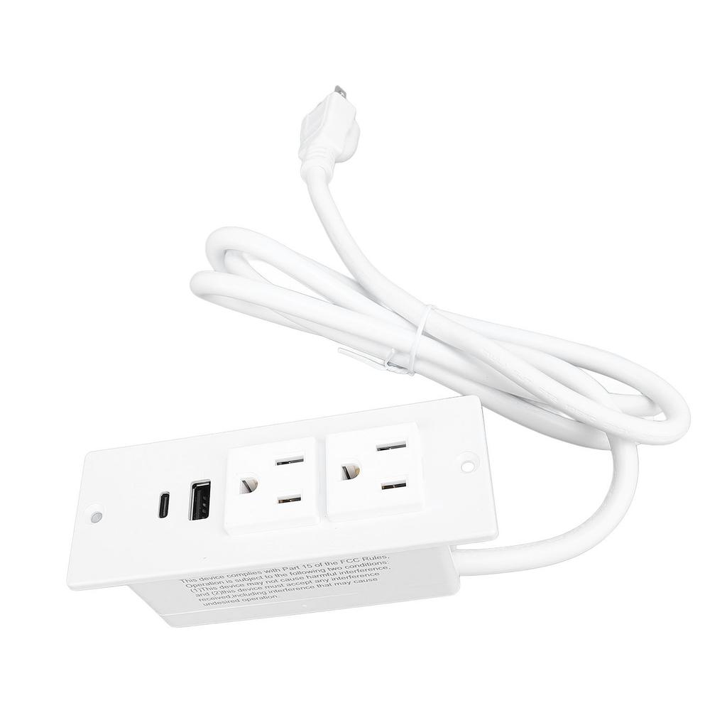 Conference Recessed Power Strip Table Socket Furniture Outlet PD 20W Fast Charging 2 USB Ports 1.5m