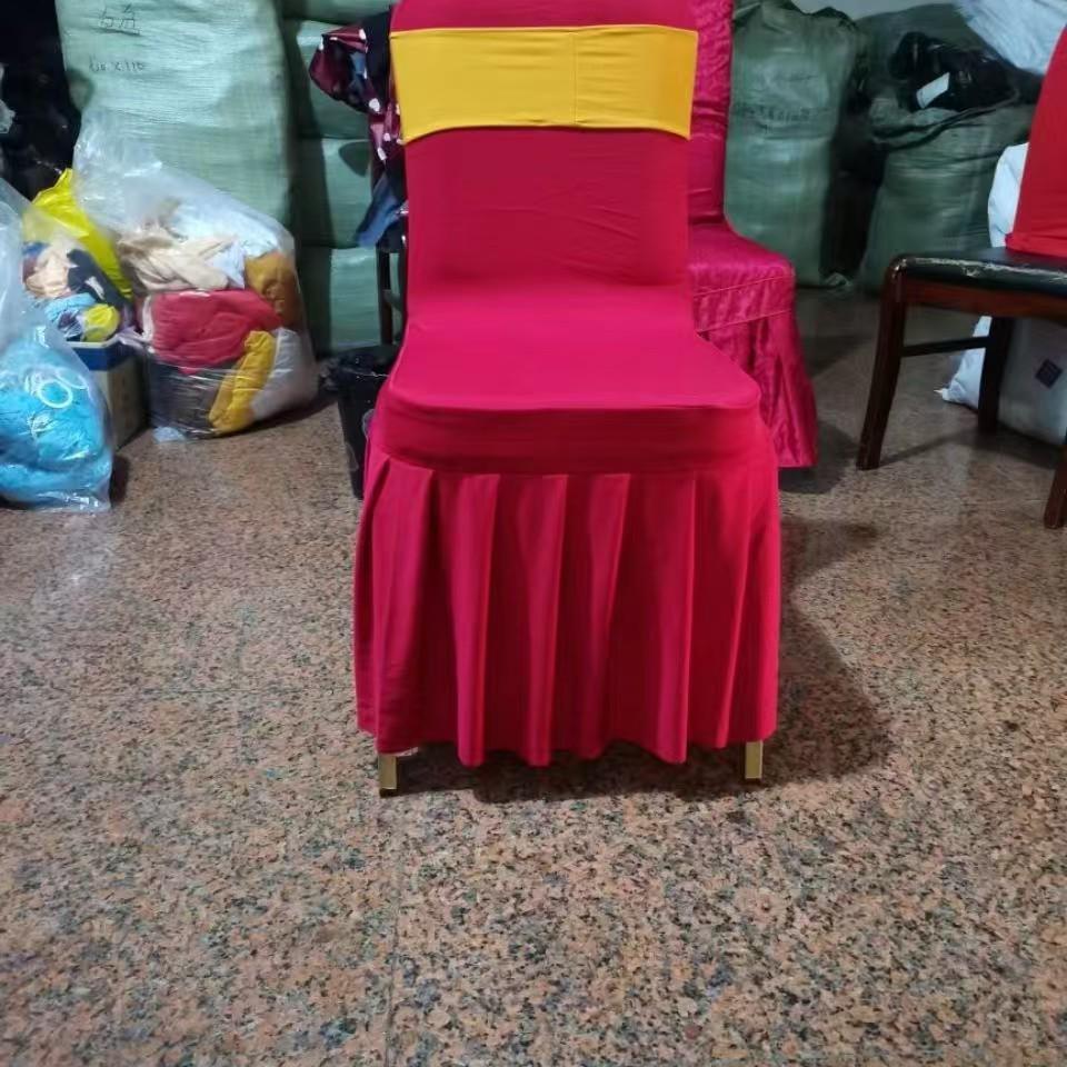 Verdickte elastische Faltenrock-Stuhlhusse für Hochzeiten & Konferenzen