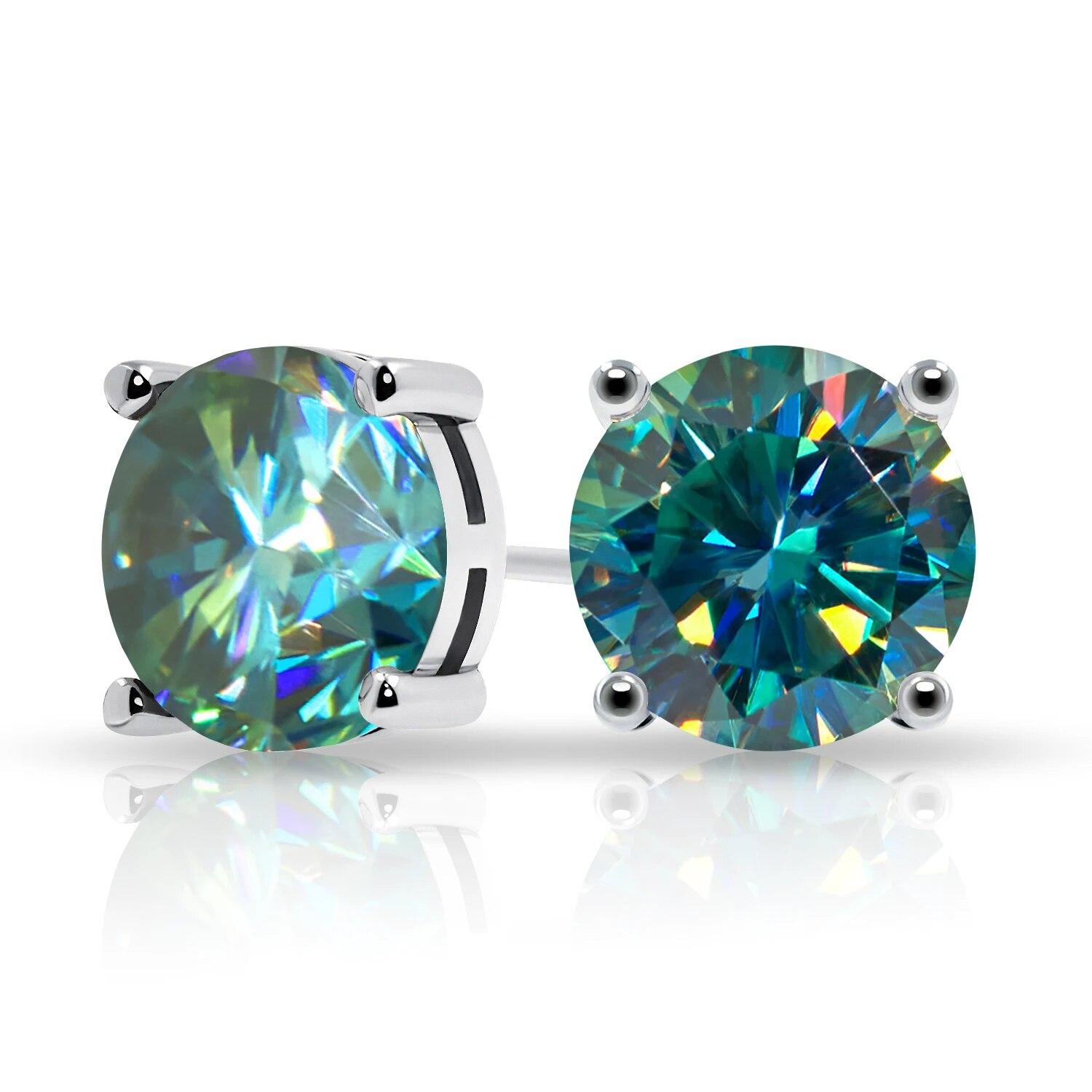 

Всего 2 карата и 2 карата D Цвет VVS Алмазный тест пройден Муассанит 18-каратного белого золота с покрытием из серебра 925 пробы Ювелирные серьги для женщин и девочек Подарок