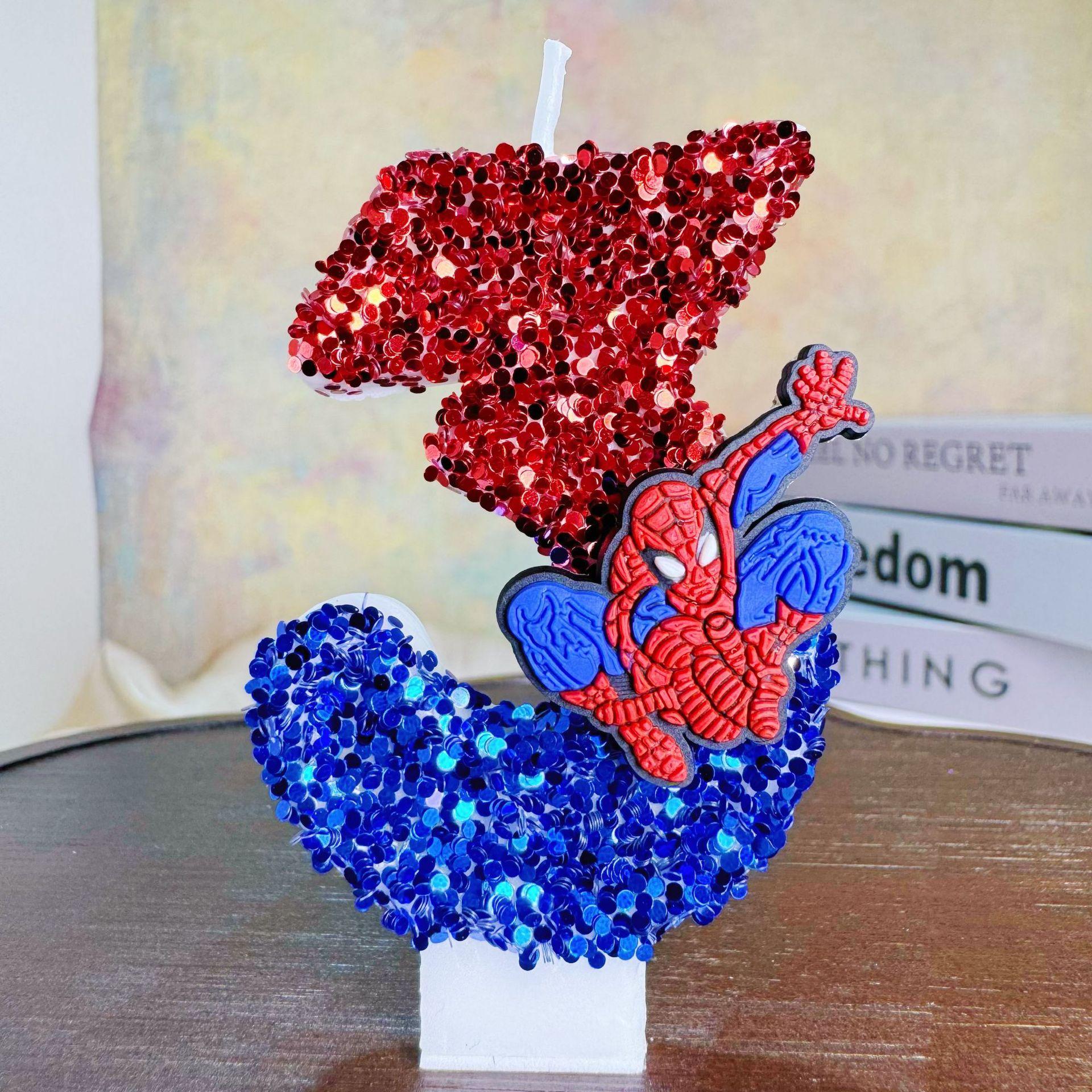 

Digital Birthday Candle Cake Party Decoration Birthday Candle DIY Spider-Man