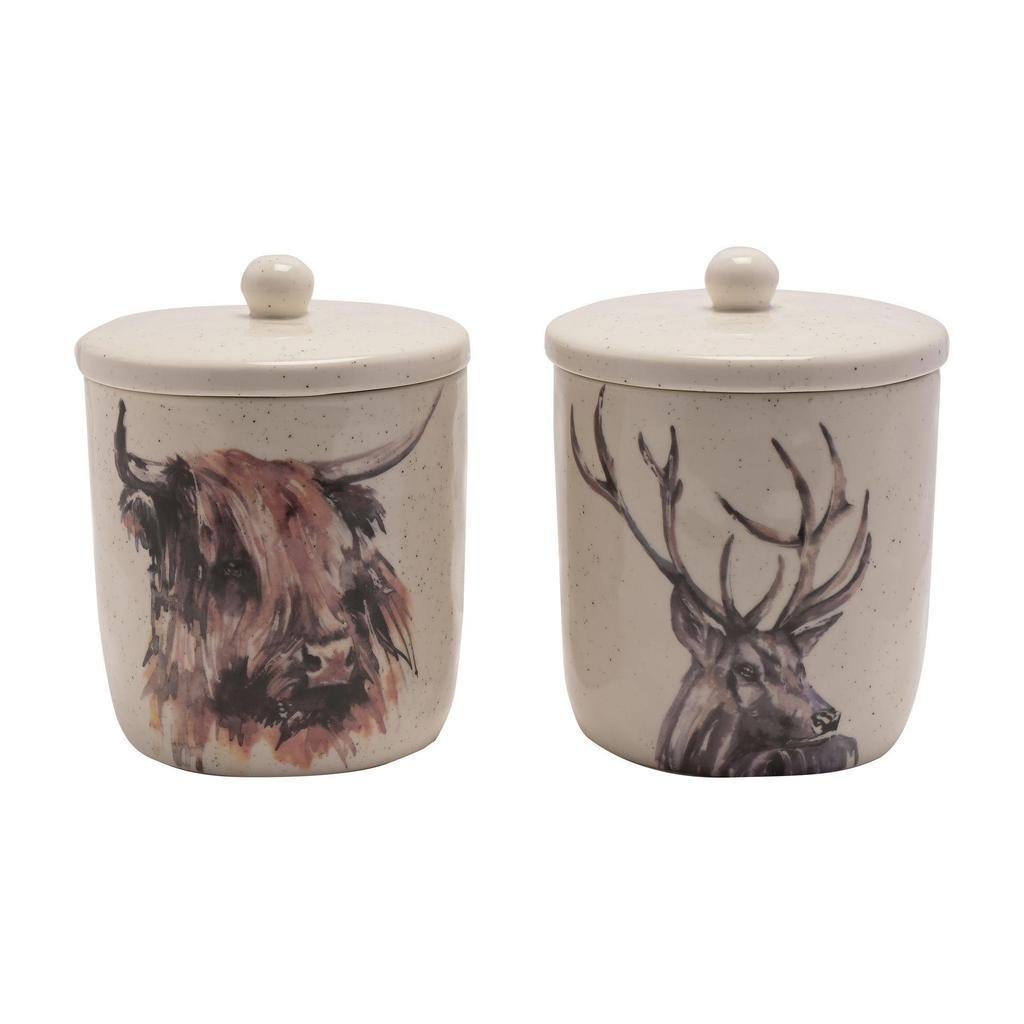 Meg Hawkins Storage Canister - Stag 14 x 14 x 13cms