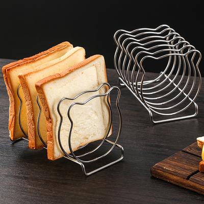 Slice Toasts Bread Rack,Stainless Steel Rustproof Bread Storage Rack,Breakfast Bread Stand Organiser For Bakery Cafe Display