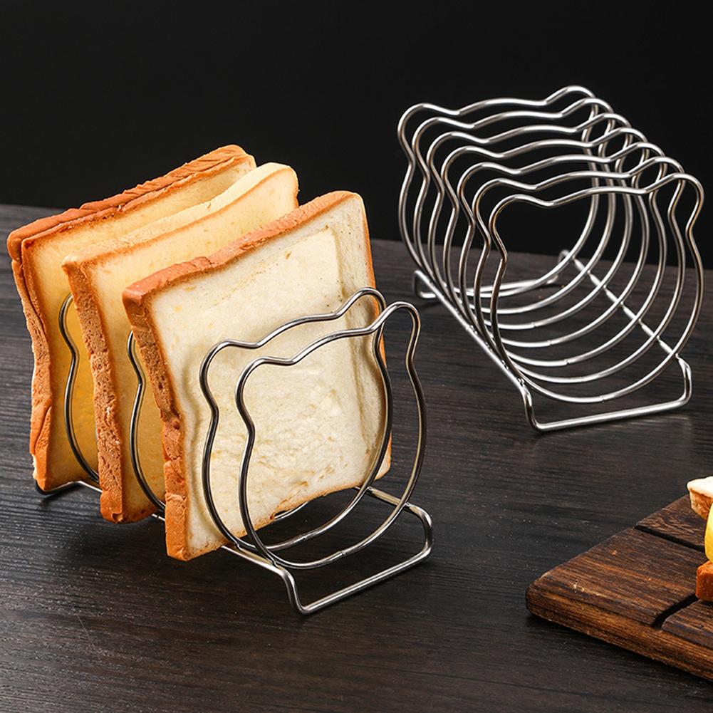 Slice Toasts Bread Rack,Stainless Steel Rustproof Bread Storage Rack,Breakfast Bread Stand Organiser For Bakery Cafe Display