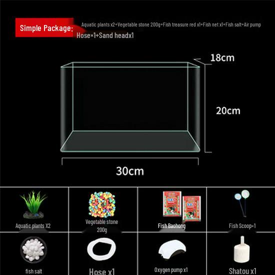 Mini Eco Fish Tank: Hot-Bent Glass, Desktop Goldfish Betta Aquarium, Water-Free Design for Living Room