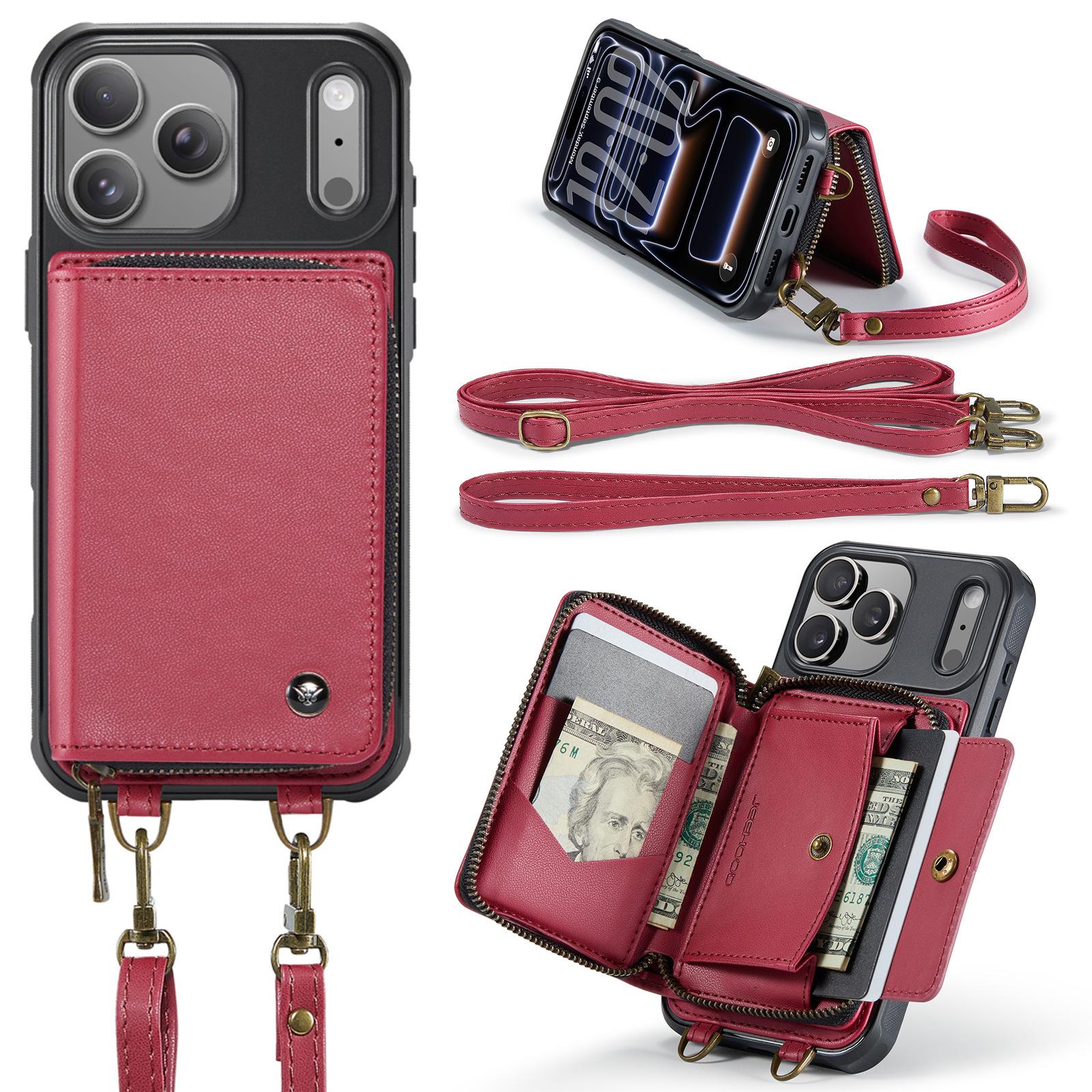 

Compatible Apple iPhone Case: 17/16 Pro Max Zipper Card Holder, 15/14 Pro Crossbody, 13/12 Hand-held 14
