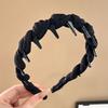 Retro High Skull Imitation Pearl Headband Anti-Slip Design Ribbon Decor Hair Hoop Retro Charm Hair Accessory