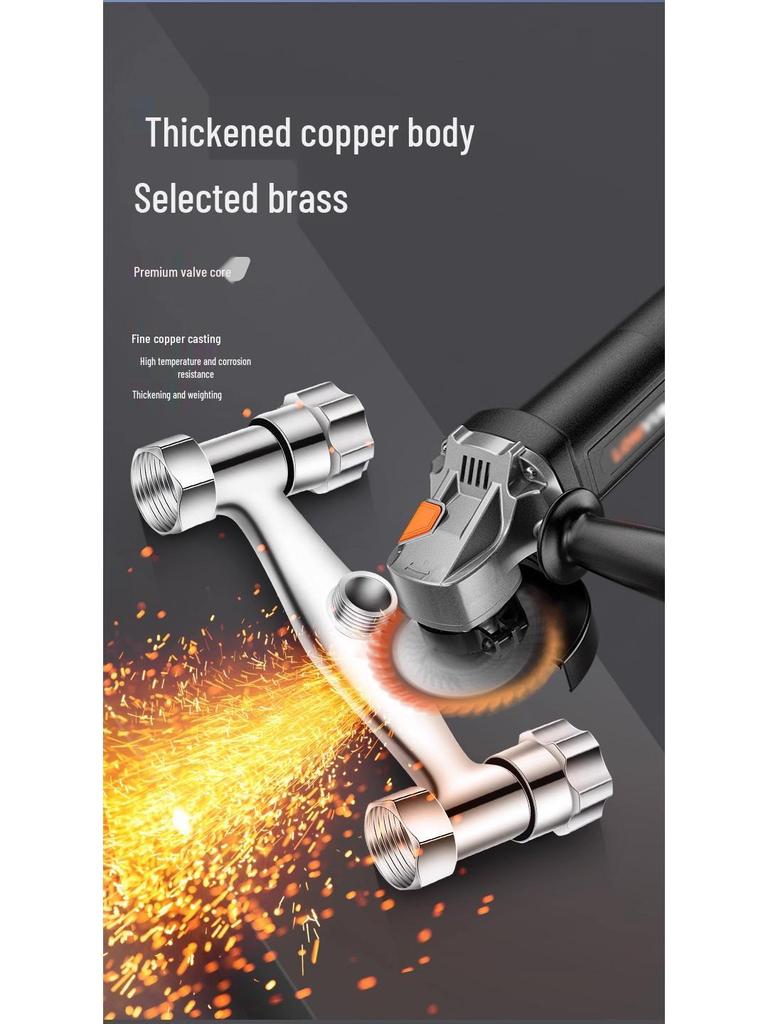 Allcopper And Handle Dual Shower Bath Faucet With Hotcold Mixer Valve