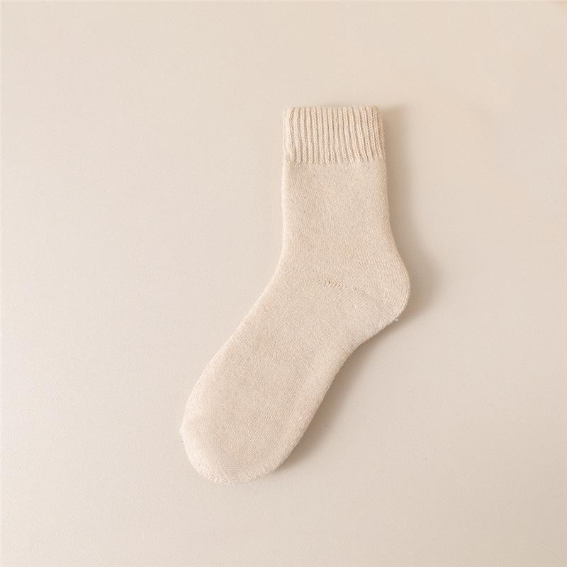 "Women's Warm Fleece Mid-Tube Socks - Cozy Terry Floor & Sleeping Socks"