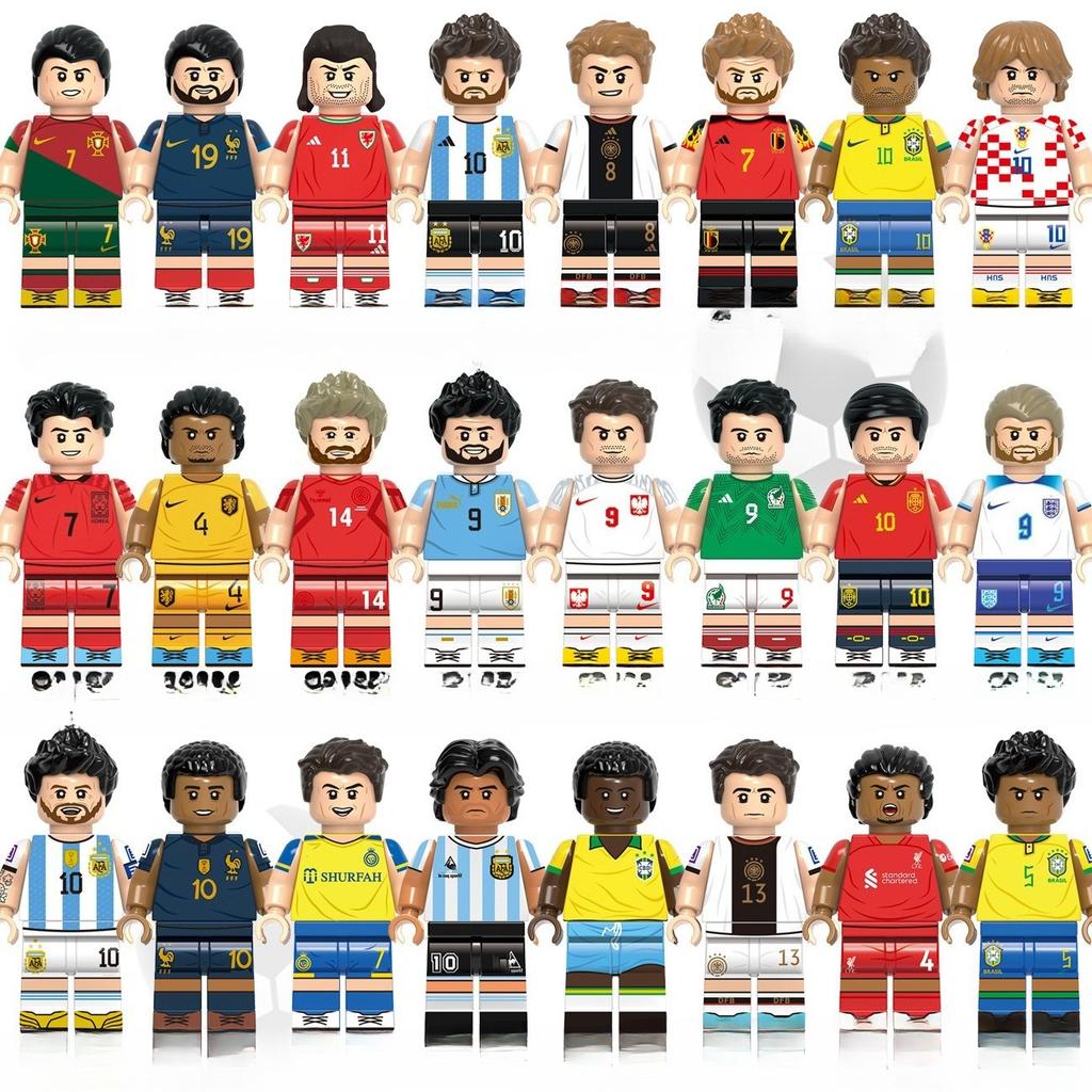 G0103 G0104 G0112 Wereldvoetbalsterren Bouwstenen Minifiguren Set Voetballers Bouwstenen Actiefiguren Model Speelgoed Verjaardagscadeau