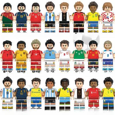 G0103 G0104 G0112 World Football Stars Building Blocks Minifigures Set Soccer Players Assemble Bricks Action Figures Model Toys Birthday Gift