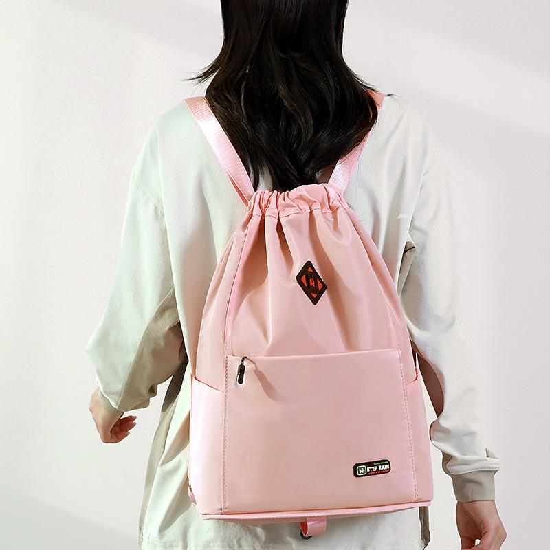 Lightweight Waterproof Women's Drawstring Backpack: Foldable Storage & Sports Travel Bag