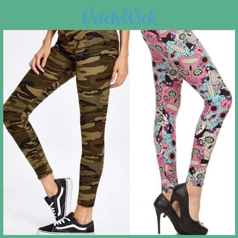 Hot Women Girls Skeleton Printed Stretch Legging Pants With Vibrant Skull Design For Daily Wear