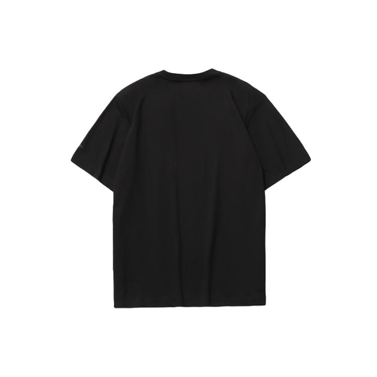 Li Ning Sports Fashion Collection T Shirts Men's Black Crew Neck Moderate Straight Fit AHSR401-2