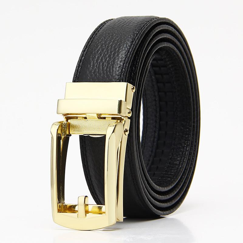 

Мужской ремень с автоматической пряжкой, из натуральной коровьей кожи, корейский деловой повседневный ремень, мужской ремень для брюк 110-130CM