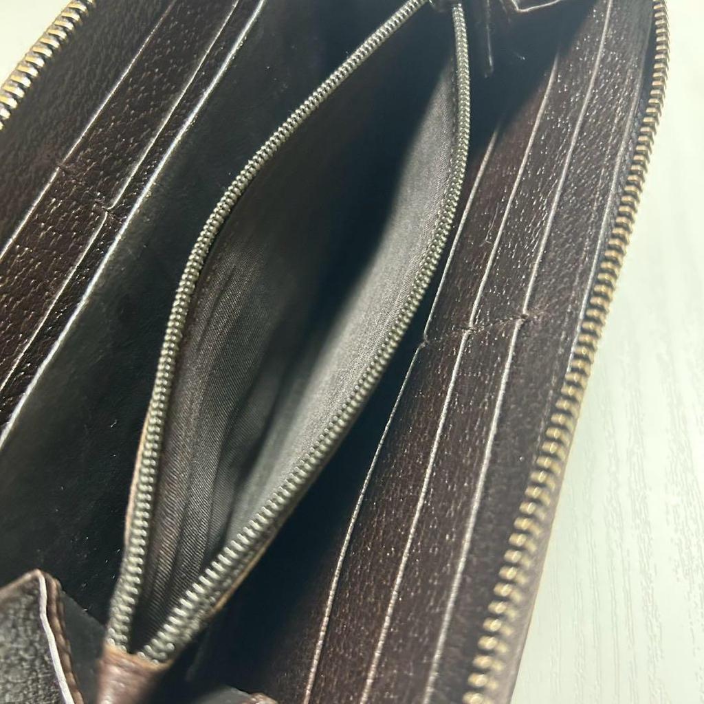 Used GUCCI GG Canvas Round Zip Around Long Wallet