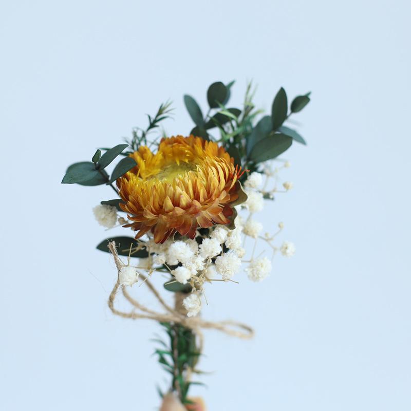 12cm Preserved Flower Boutonniere: Mini Bouquet for Bride, Bridesmaid, Wedding, Gift Box, Party Favor Decoration