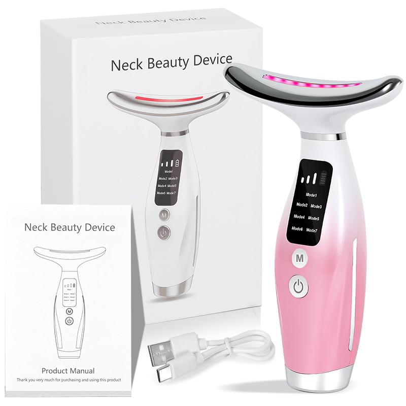 Neck Face Lifter EMS Neck Face Lifting Massager Skin Tighten Device LED Photon Therapy Anti Wrinkle Double Chin Remover 7 Modes