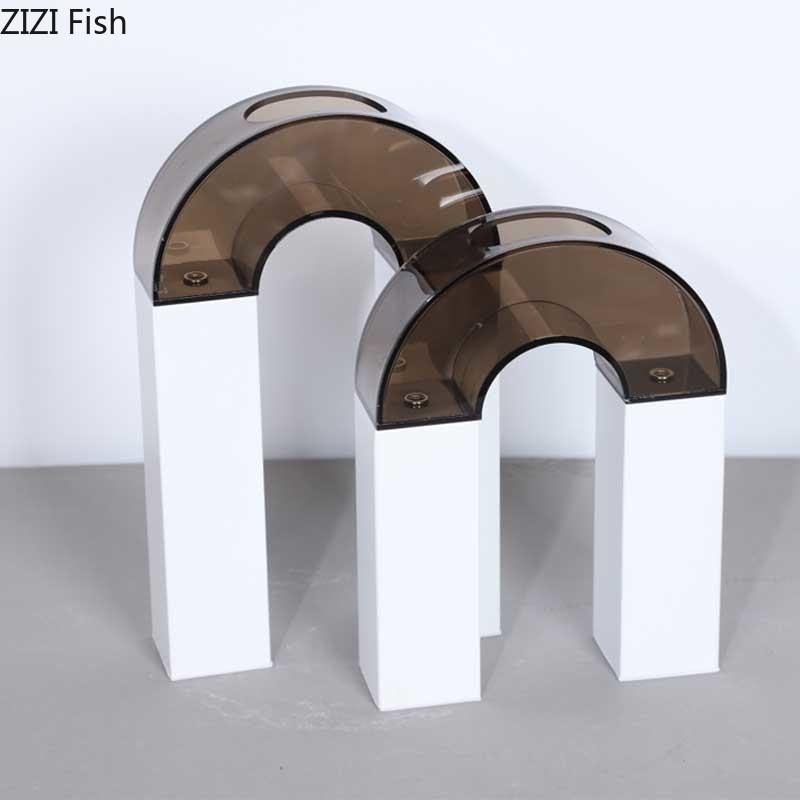 Creative Geometric Arch Shape Vase Desk Decoration Artificial Flower Decorative Flower Arrangement Vases Room Aesthetic Decor