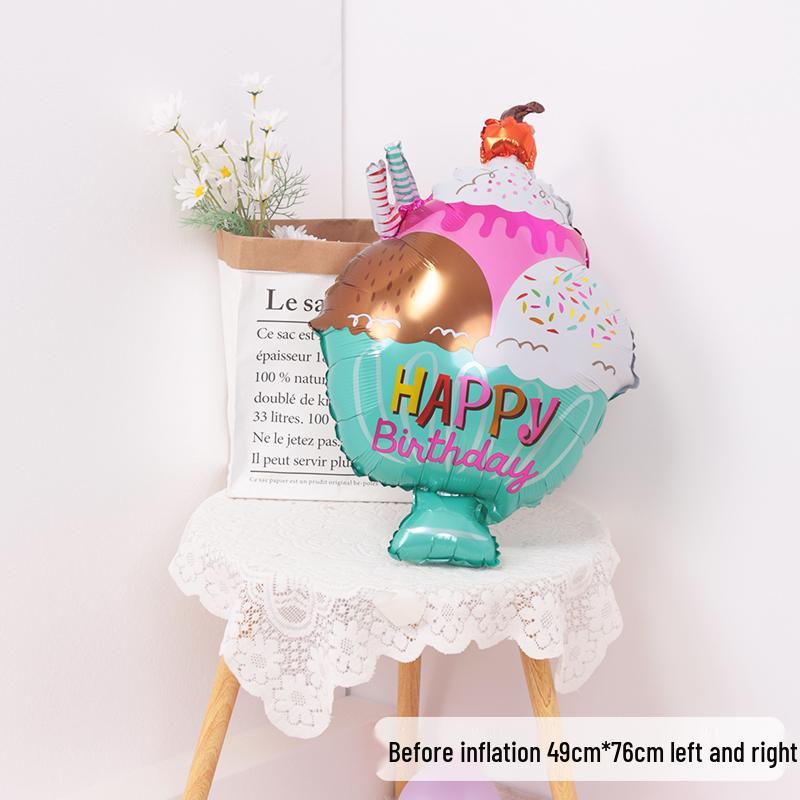Cartoon Donut Number Balloon for 1st Birthday Party Decorations and Photo Props